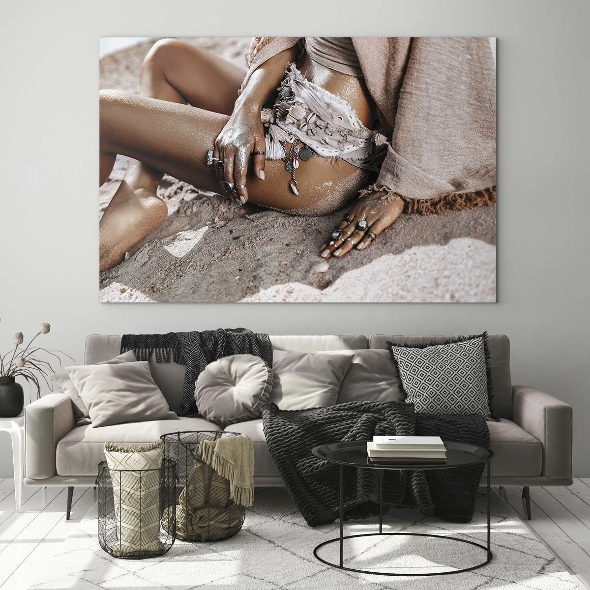 Billede på glas - Kastet ud af bølgerne? - 100x70 cm