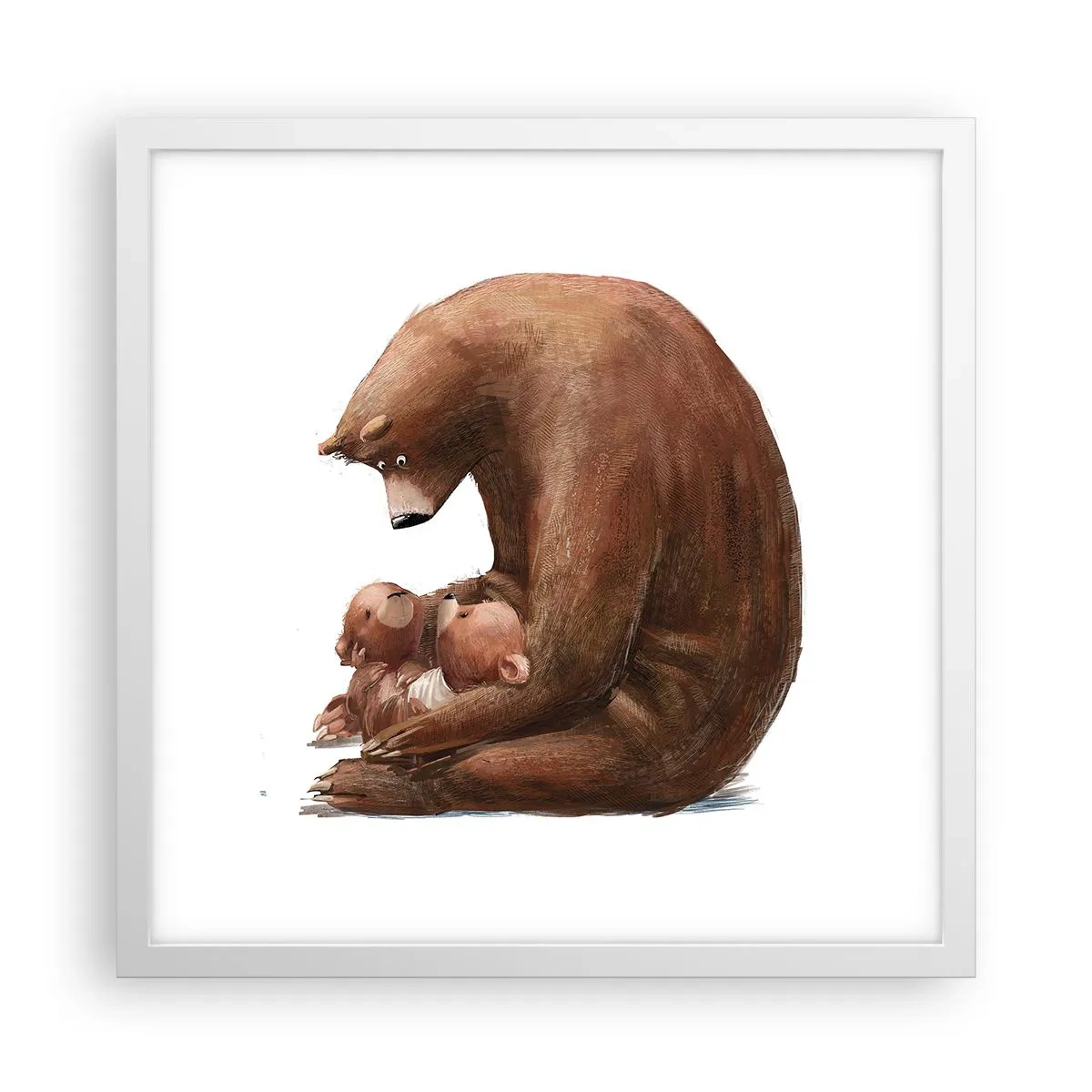 Plakat i hvid ramme - Drøm sødt, børn - 40x40 cm