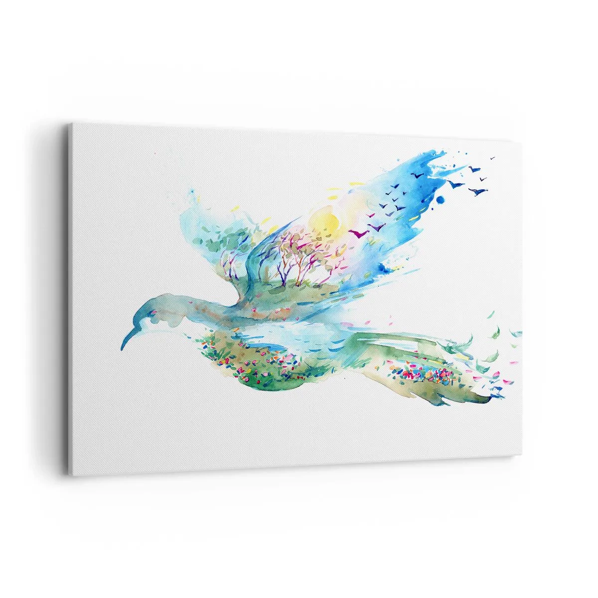 Lærredstryk - Billede på lærred - På naturens vinger - 100x70 cm