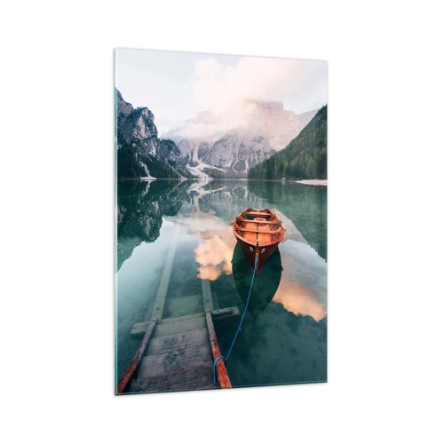 Billede på glas - Fredfyldt søvn i bjergene - 70x100 cm