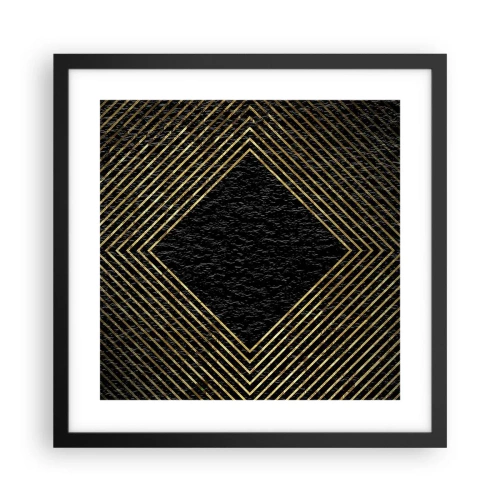 Plakat i sort ramme - Geometri i glamour-stil - 40x40 cm