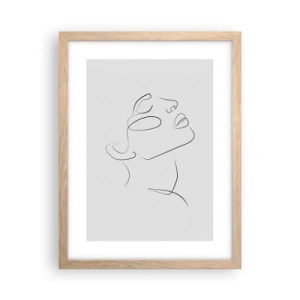 Plakat i ramme af lyst egetræ - En drømmes slyngninger - 30x40 cm