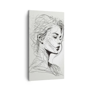 Lærredstryk - Billede på lærred - Portræt i drømmeri - 45x80 cm