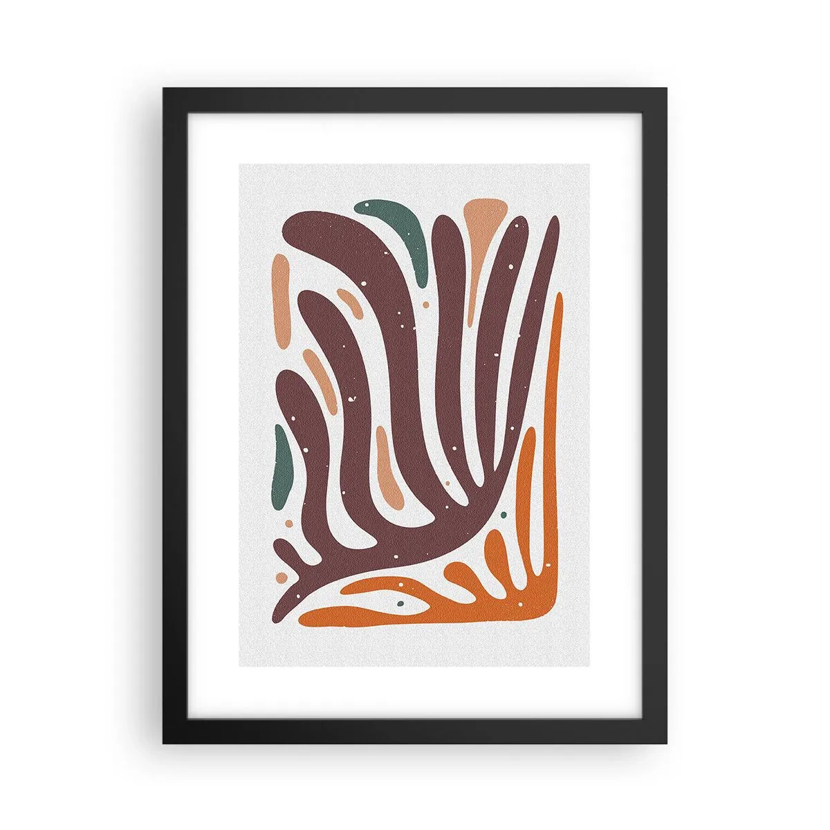 Plakat i sort ramme - Strålende organisk komposition - 30x40 cm