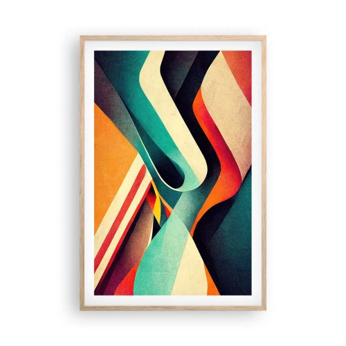 Plakat i ramme af lyst egetræ - Intens komposition - 61x91 cm