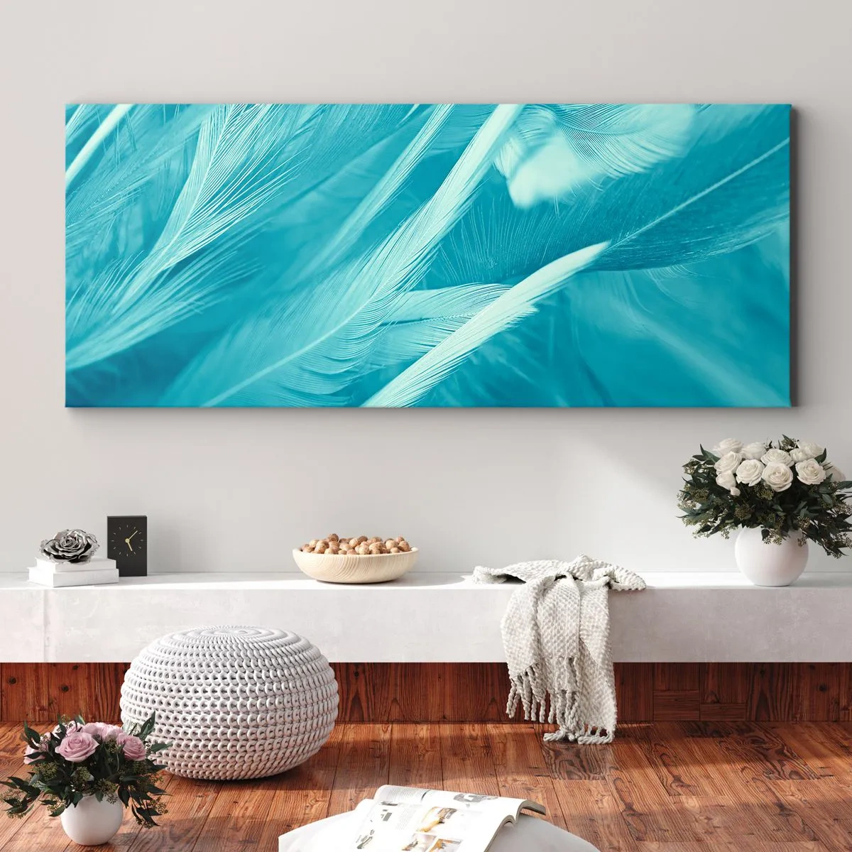 Lærredstryk - Billede på lærred - At drukne i fluff - 100x40 cm