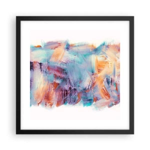 Plakat i sort ramme - Farverigt rod - 40x40 cm