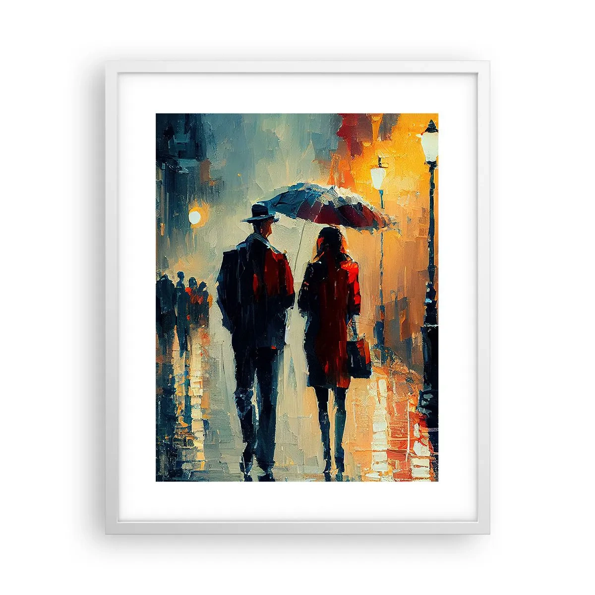 Plakat i hvid ramme - Urban kærlighedshistorie - 40x50 cm