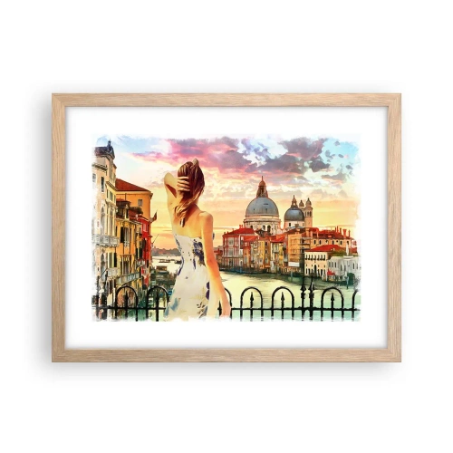 Plakat i ramme af lyst egetræ - Når det drejer sig om eventyr, er det kun i ... - 40x30 cm