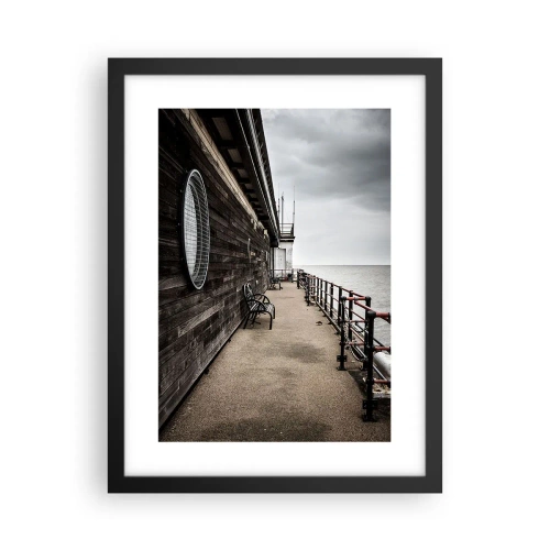 Plakat i sort ramme - Tiden er gået i stå - 30x40 cm