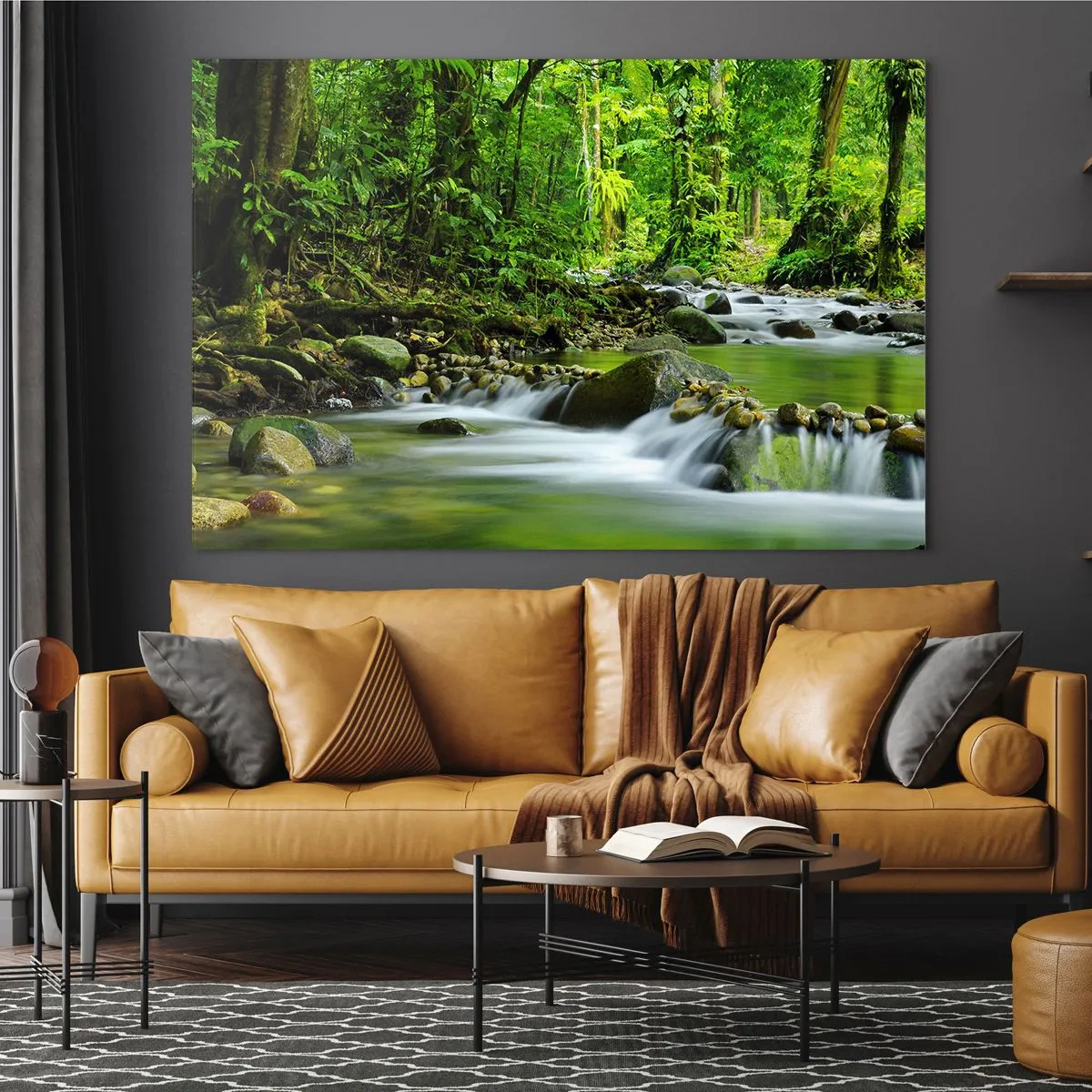 Billede på glas - Svøm i et hav af grønt - 120x80 cm