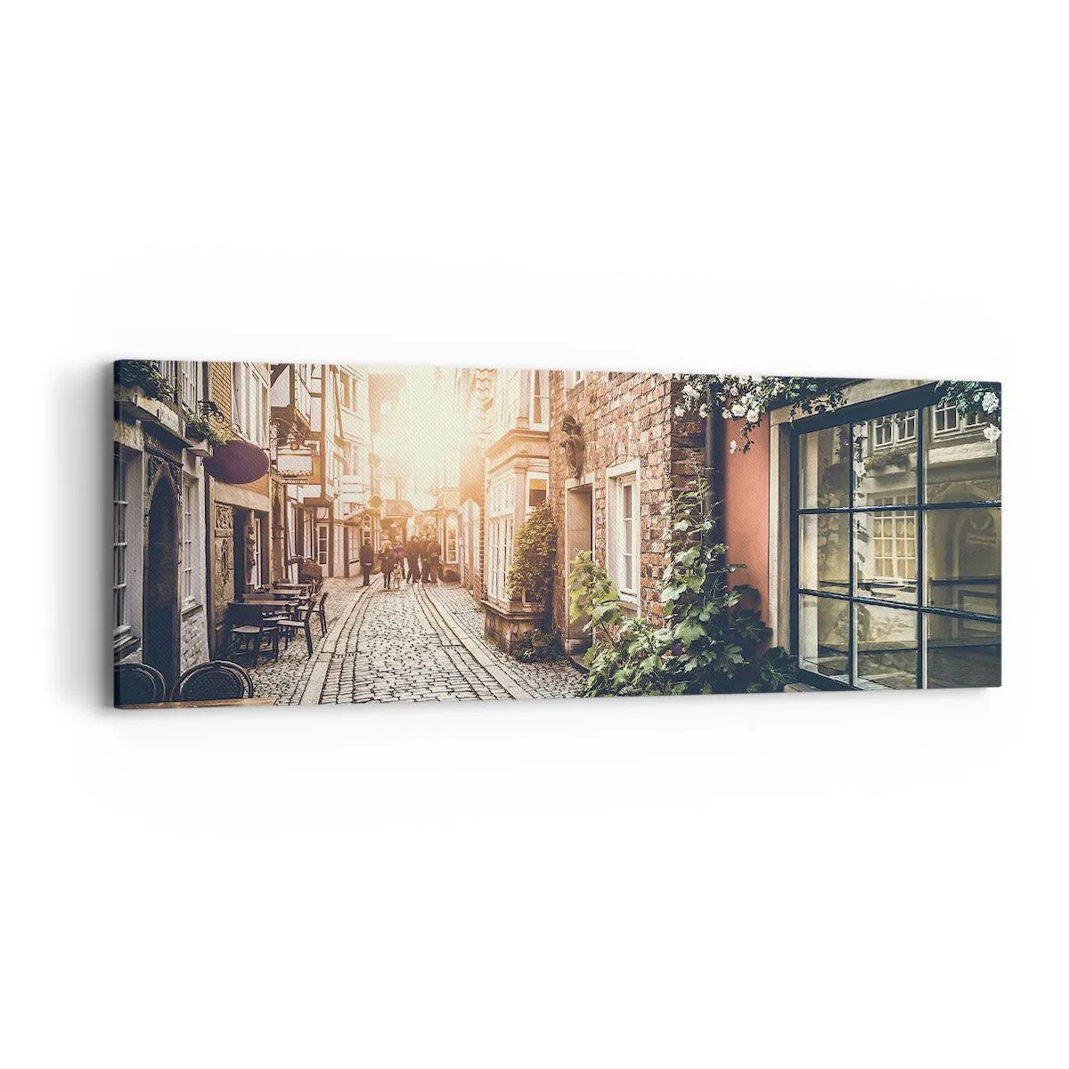 Lærredstryk - Billede på lærred - En rosengyde i et lyserødt skær - 90x30 cm