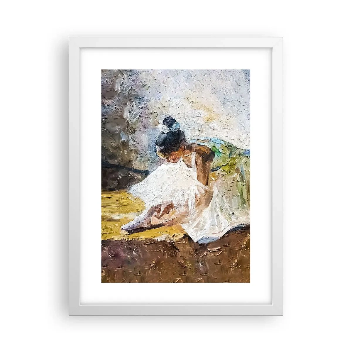 Plakat i hvid ramme - Fra et maleri af Degas - 30x40 cm