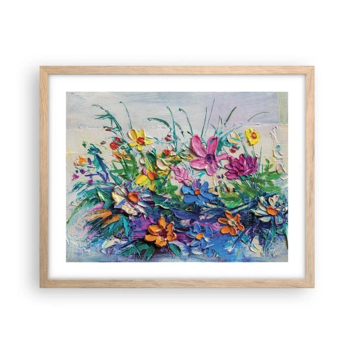 Plakat i ramme af lyst egetræ - Overhovedet ikke et stilleben - 50x40 cm