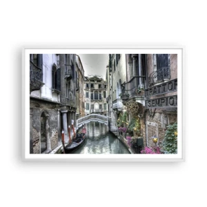 Plakat i hvid ramme - I århundreder i tavs drømmeri - 100x70 cm