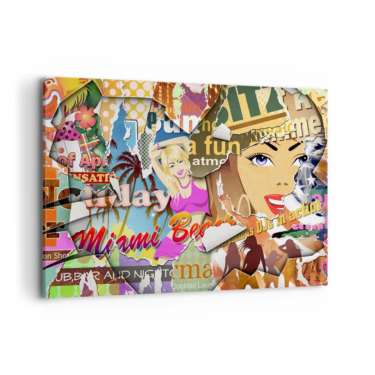 Lærredstryk - Billede på lærred - Tilbageblikke på ferien - 100x70 cm