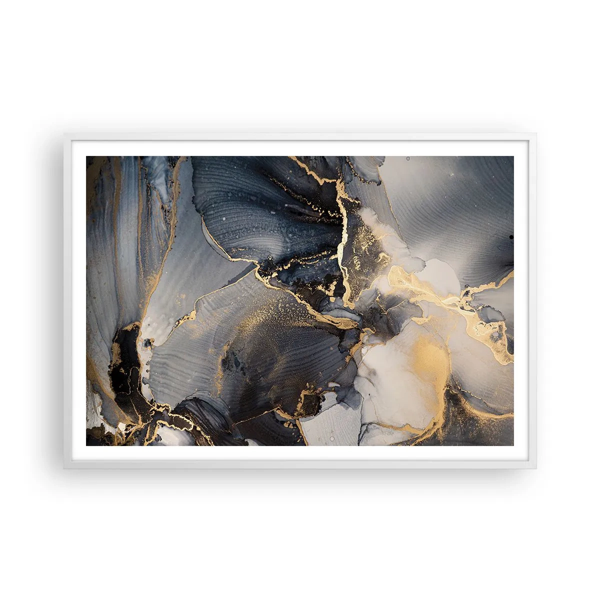Plakat i hvid ramme - Livet af sten - 100x70 cm