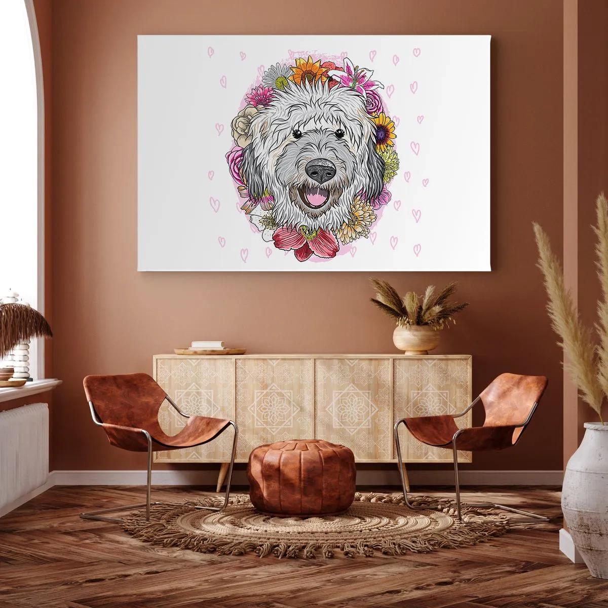 Lærredstryk - Billede på lærred - Hvalpens glæde - 100x70 cm