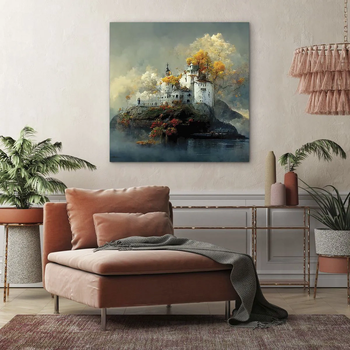 Lærredstryk - Billede på lærred - Begyndelsen på en romantisk historie - 70x70 cm