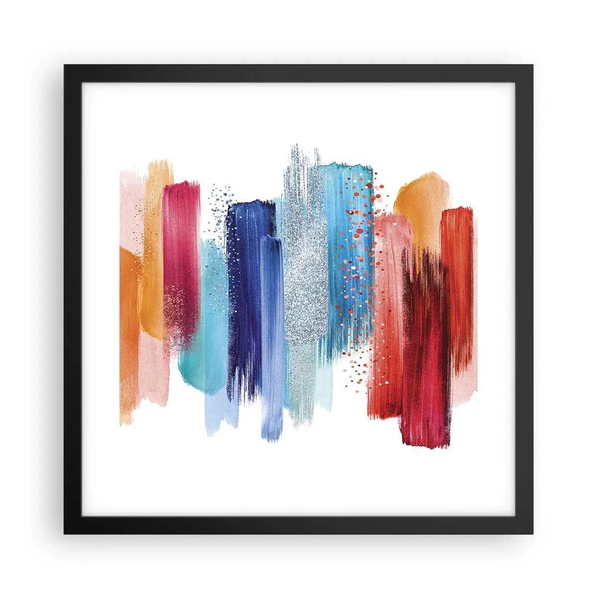 Plakat i sort ramme - Op og ned  - 40x40 cm