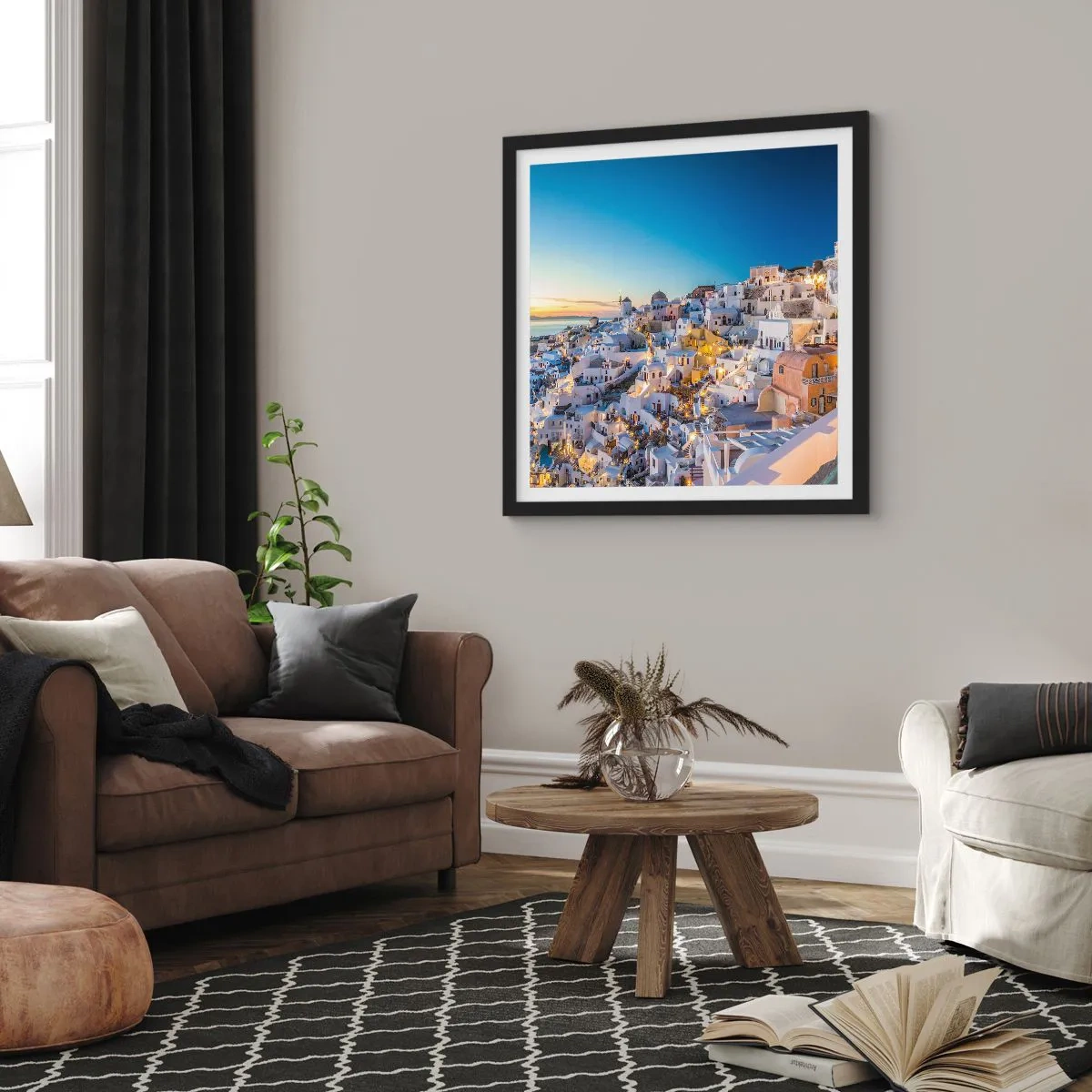 Plakat i sort ramme - Essensen af græskhed - 30x30 cm