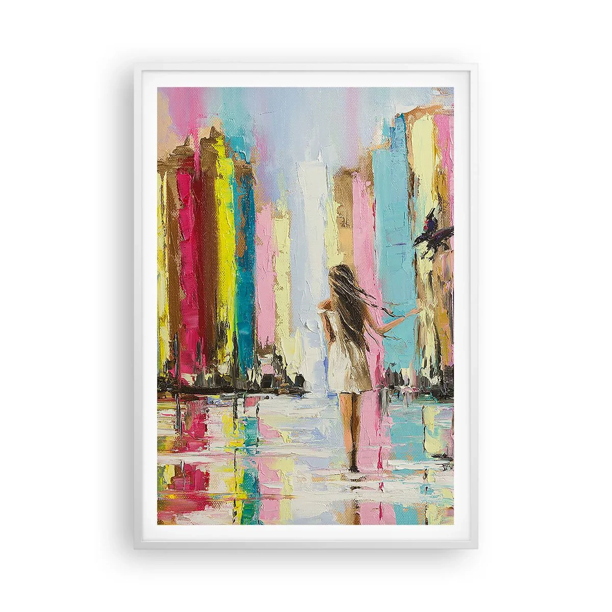 Plakat i hvid ramme - Følg mig - 70x100 cm