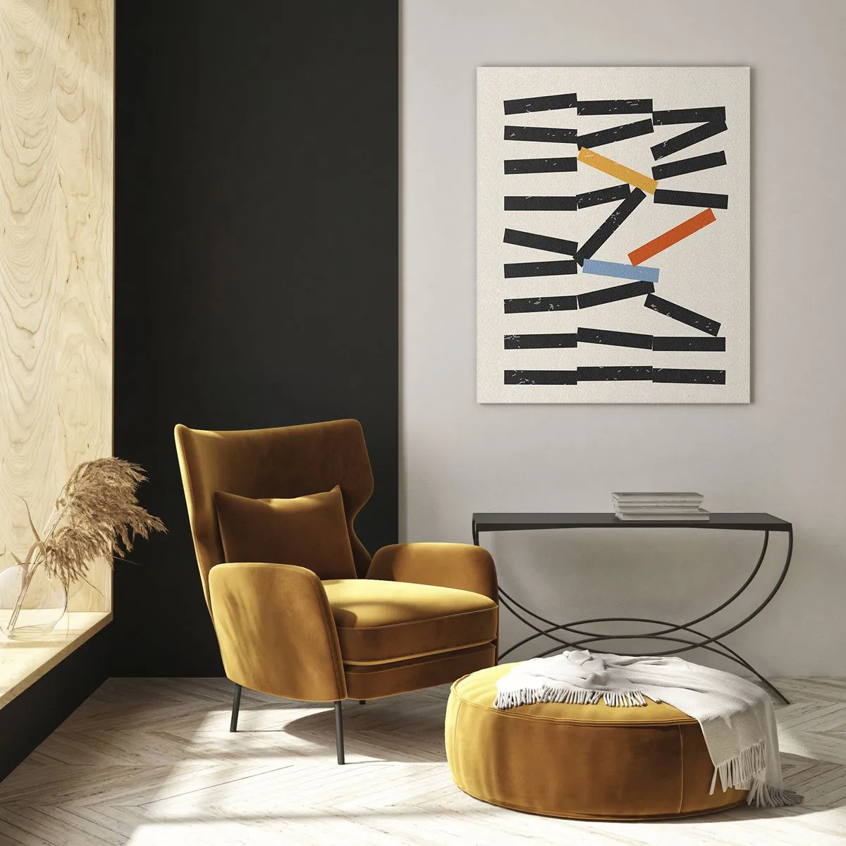 Billede på glas - Dominoer - komposition - 50x70 cm