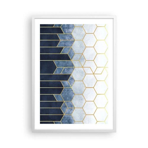 Plakat i hvid ramme - Komposition i synkoperet rytme - 50x70 cm