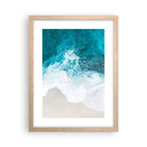 Plakat i ramme af lyst egetræ - Naturlig kærtegn - 30x40 cm
