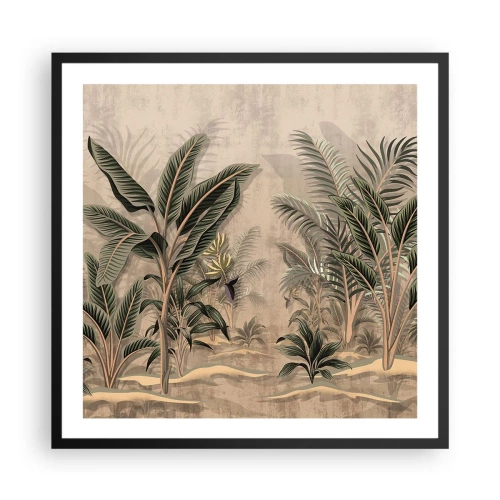 Plakat i sort ramme - Gravering i kolonistil - 60x60 cm