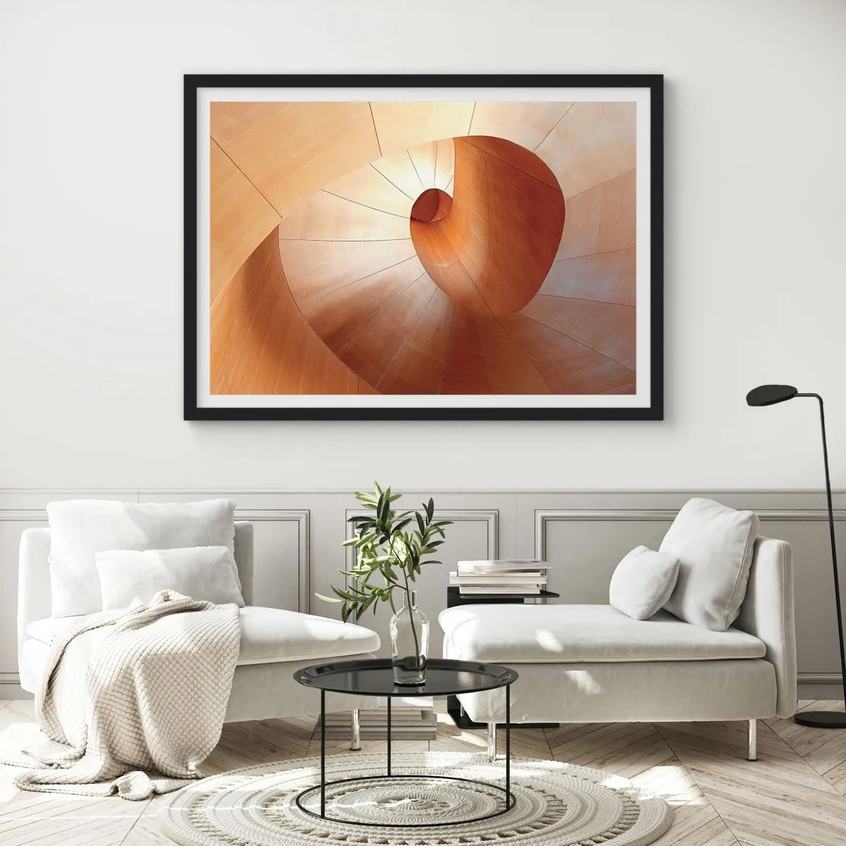 Plakat i sort ramme - Arkitektonisk serpentin - 91x61 cm