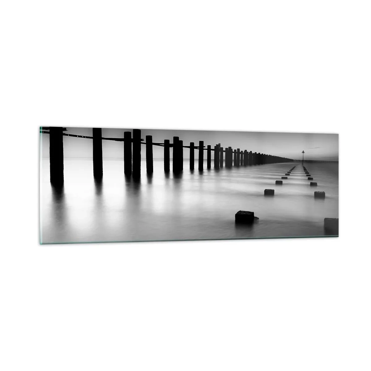 Billede på glas - Grå dales i tågen - 90x30 cm