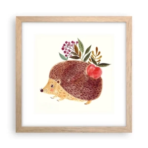 Plakat i ramme af lyst egetræ - Og du kan allerede lide mig - 30x30 cm