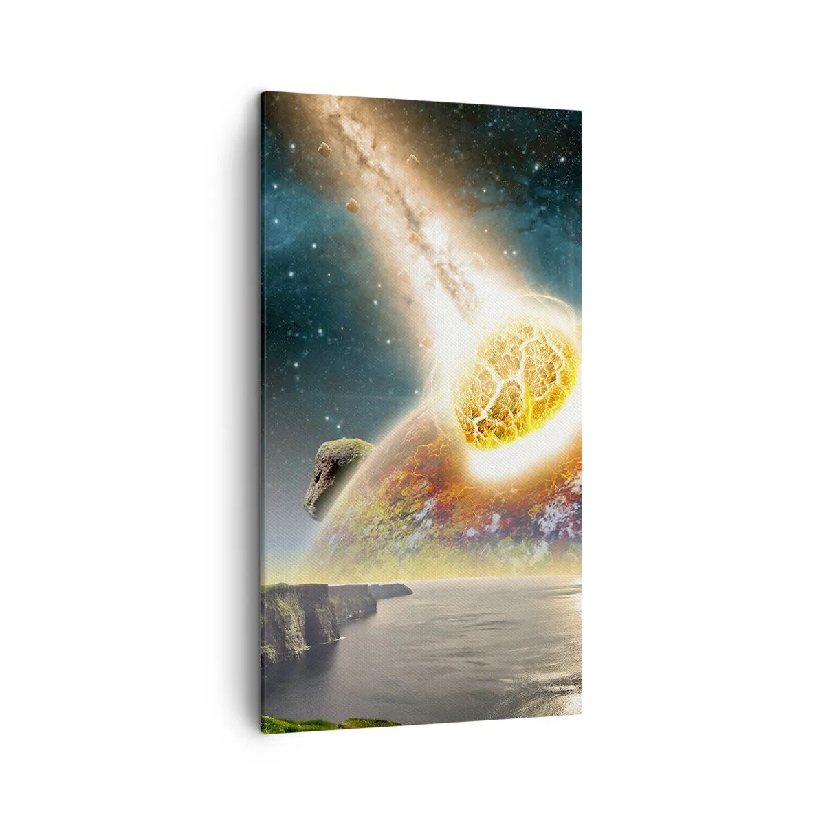 Lærredstryk - Billede på lærred - Kosmisk drama - 45x80 cm