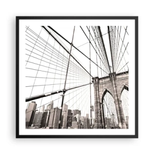 Plakat i sort ramme - Katedralen i New York - 60x60 cm