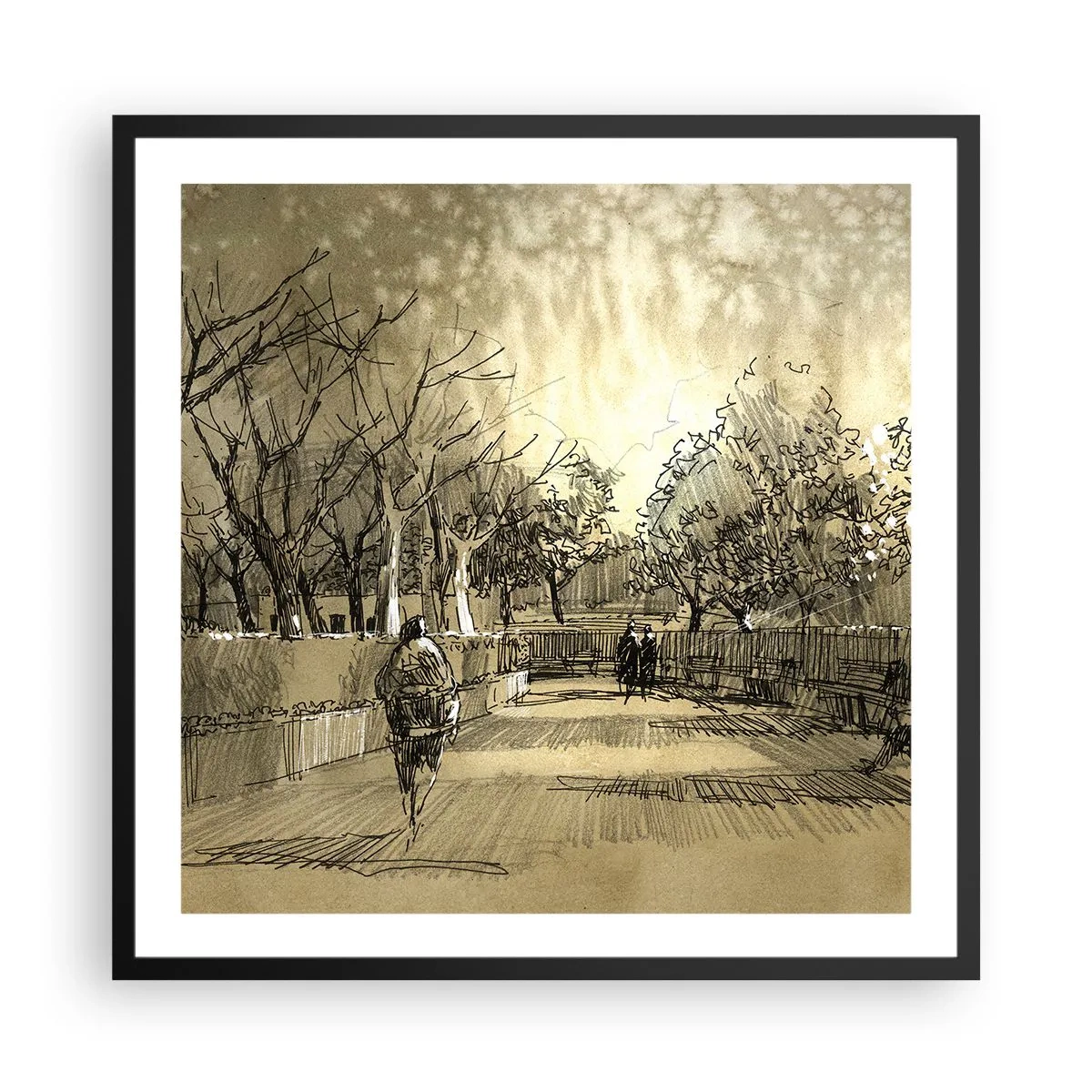 Plakat i sort ramme - Et øjeblik med fjer - 60x60 cm