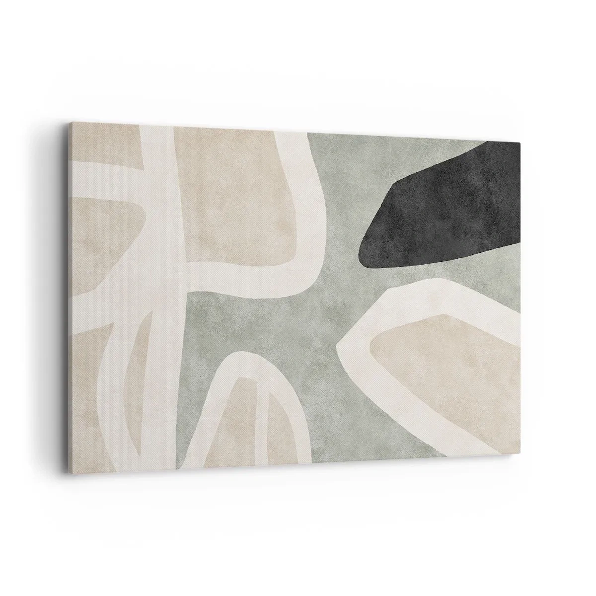 Lærredstryk - Billede på lærred - Komposition med et sort tema - 100x70 cm