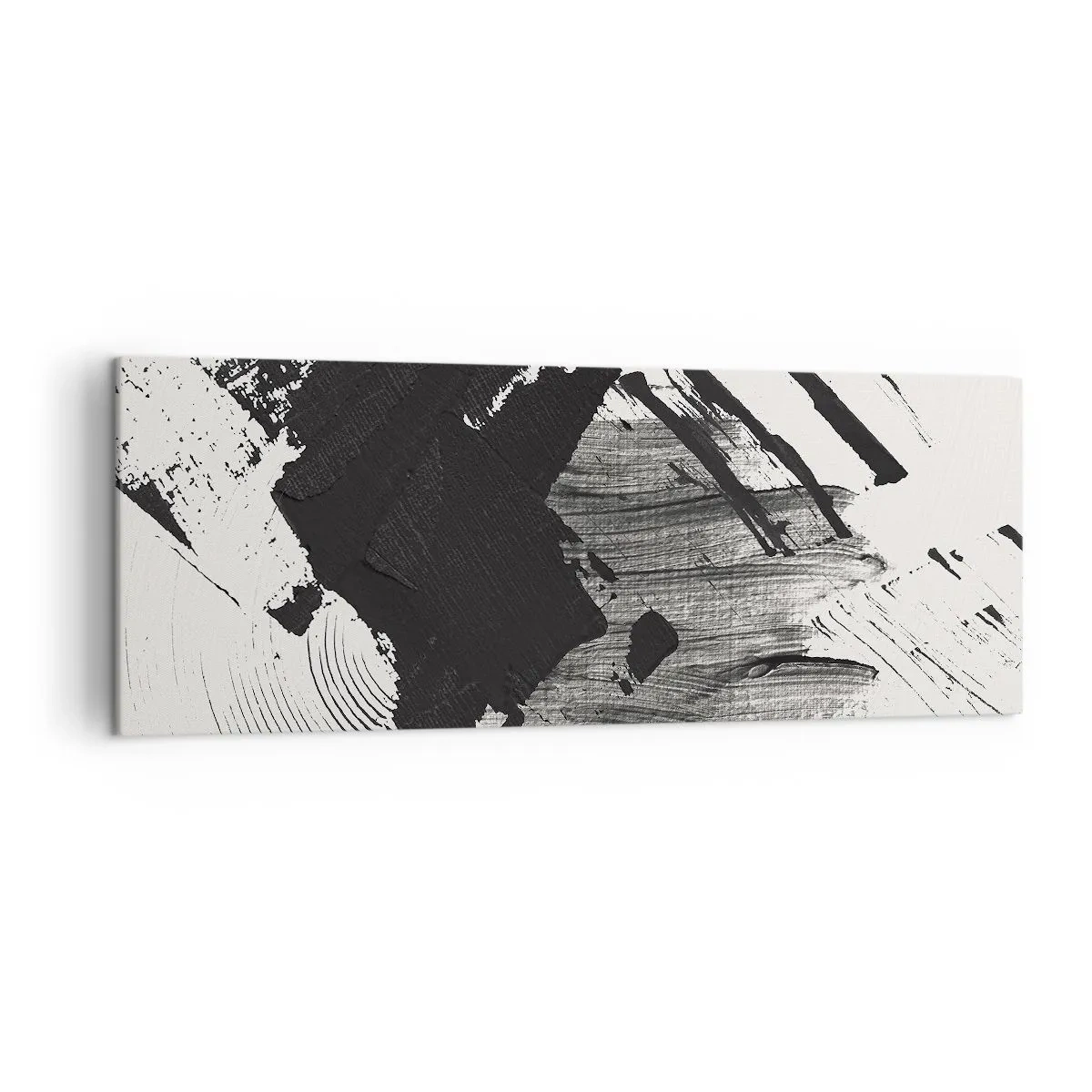 Lærredstryk - Billede på lærred - Abstraktion - det sortes udtryk - 140x50 cm