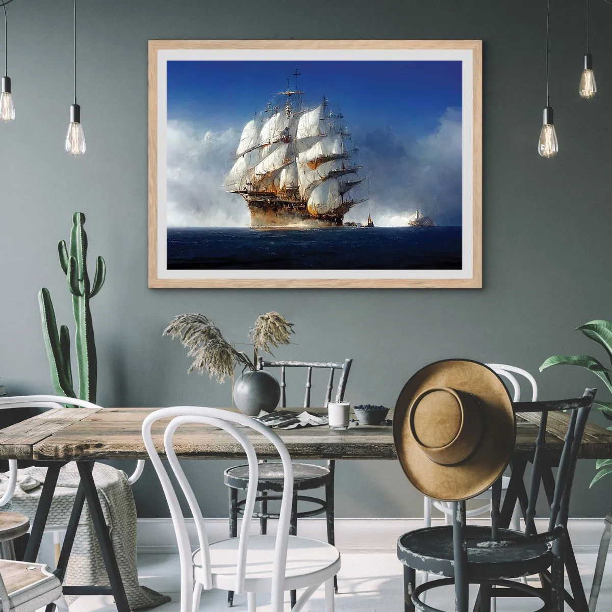 Plakat i ramme af lyst egetræ - Den store herlighed! - 40x30 cm