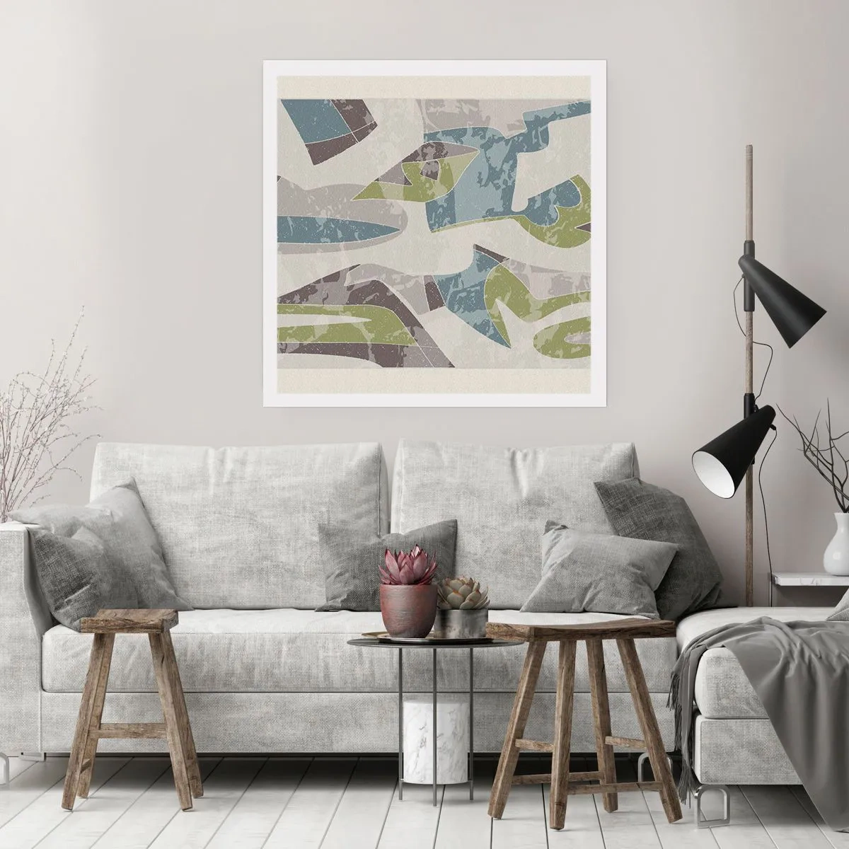 Plakat - Komposition bag glas - 60x60 cm