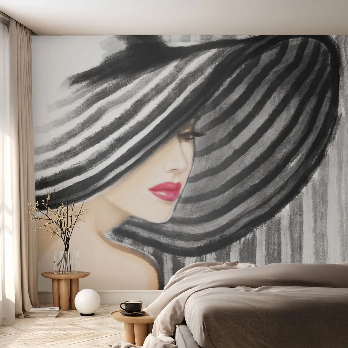 Fototapet Premium Canvas - Hvor kan jeg finde dig? - Kvinde, Kvindens ansigt, Portræt af en kvinde - 400x280 cm