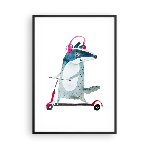 Plakat i sort ramme - Grævlingens glæder - 70x100 cm