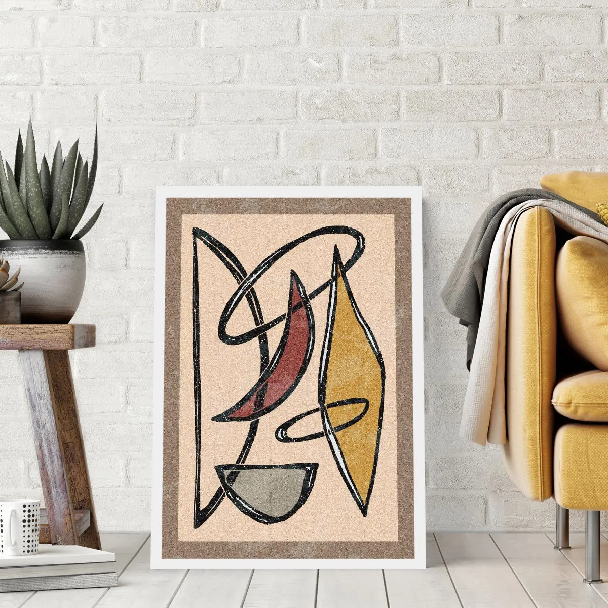 Plakat - Komposition - buer og ovaler - 70x100 cm