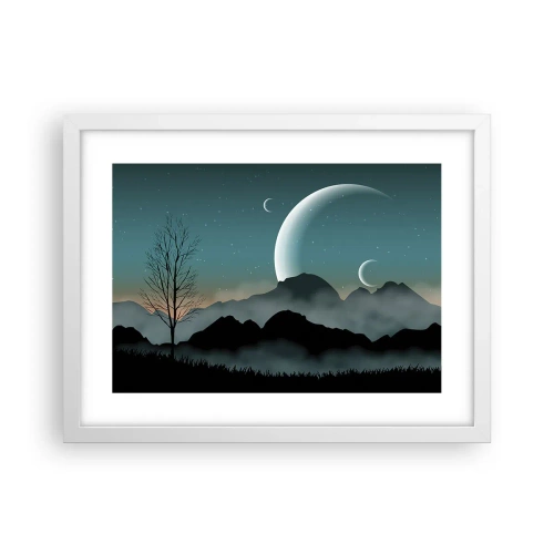 Plakat i hvid ramme - Karneval i den stjerneklare nat - 40x30 cm