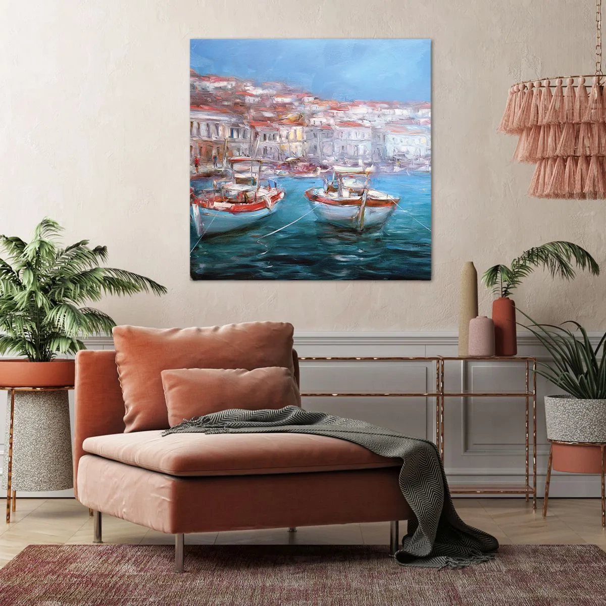 Lærredstryk - Billede på lærred - Italiensk bugt - 30x30 cm
