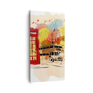 Lærredstryk - Billede på lærred - En by med variation - 65x120 cm