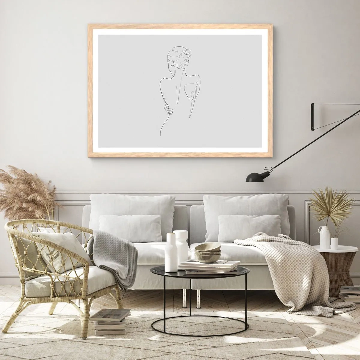 Plakat i ramme af lyst egetræ - Kroppens musik - 100x70 cm