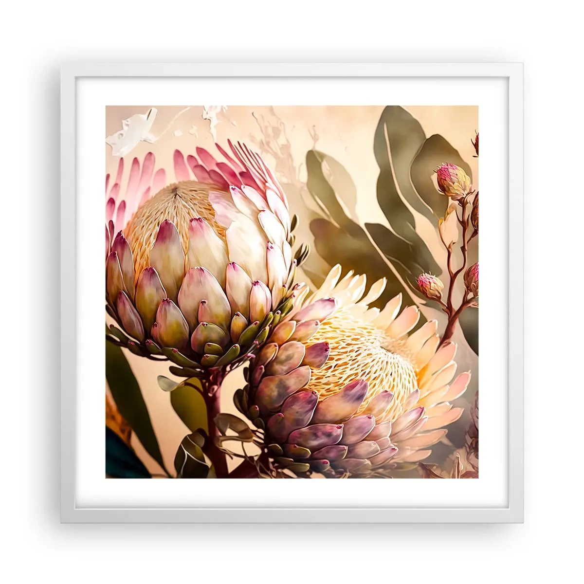 Plakat i hvid ramme - Ømt omfavnet - 50x50 cm