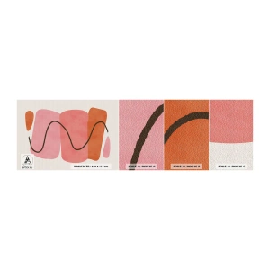 Prøve Fototapet Selvklæbende Deluxe Sticker - Formernes blide bevægelse - Abstraktion, Minimalisme, Pastel - 100x30 cm