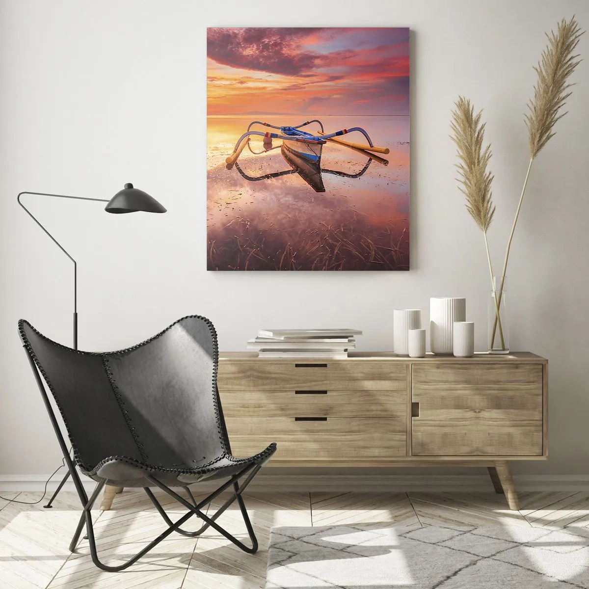 Billede på glas - Roen ved en tropisk aften - 50x70 cm